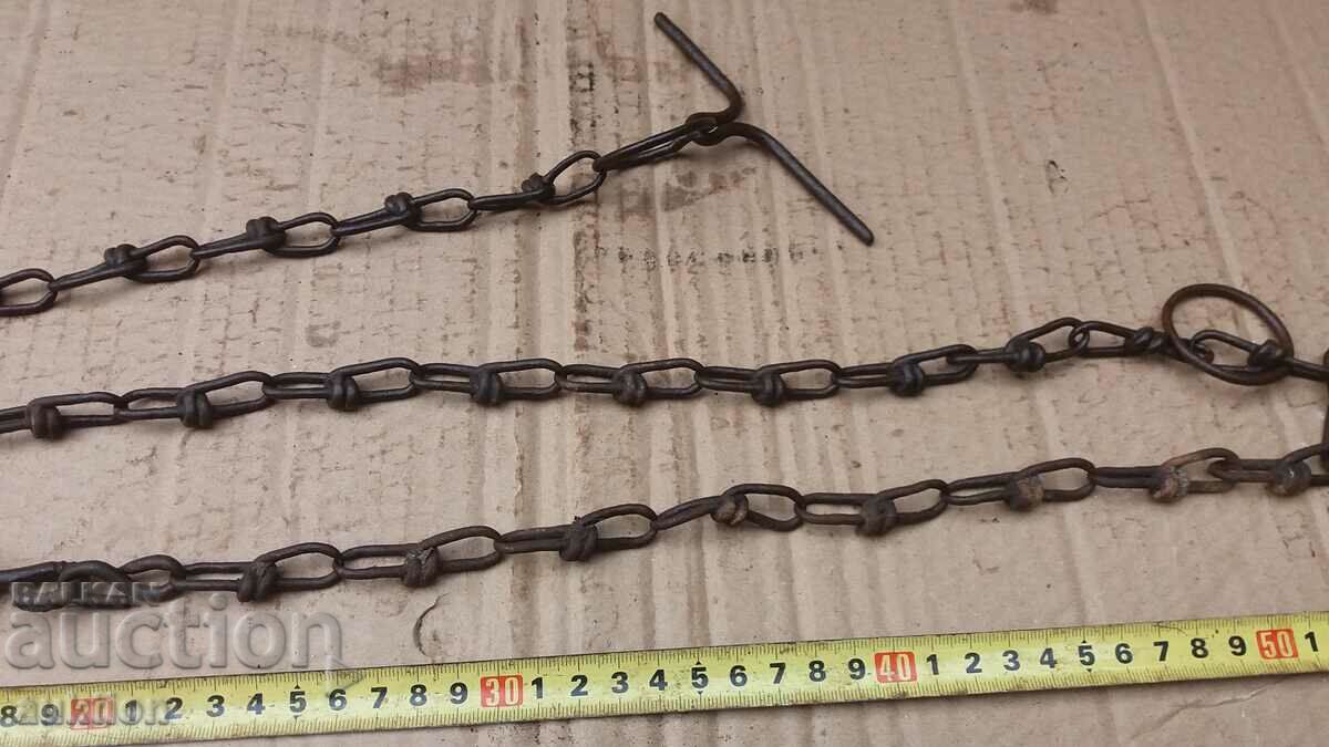 OLD FORGED CHAIN WITH FORGED CLASP - 6 OLD FORGED CHAIN WITH FORGED CLASP - 6