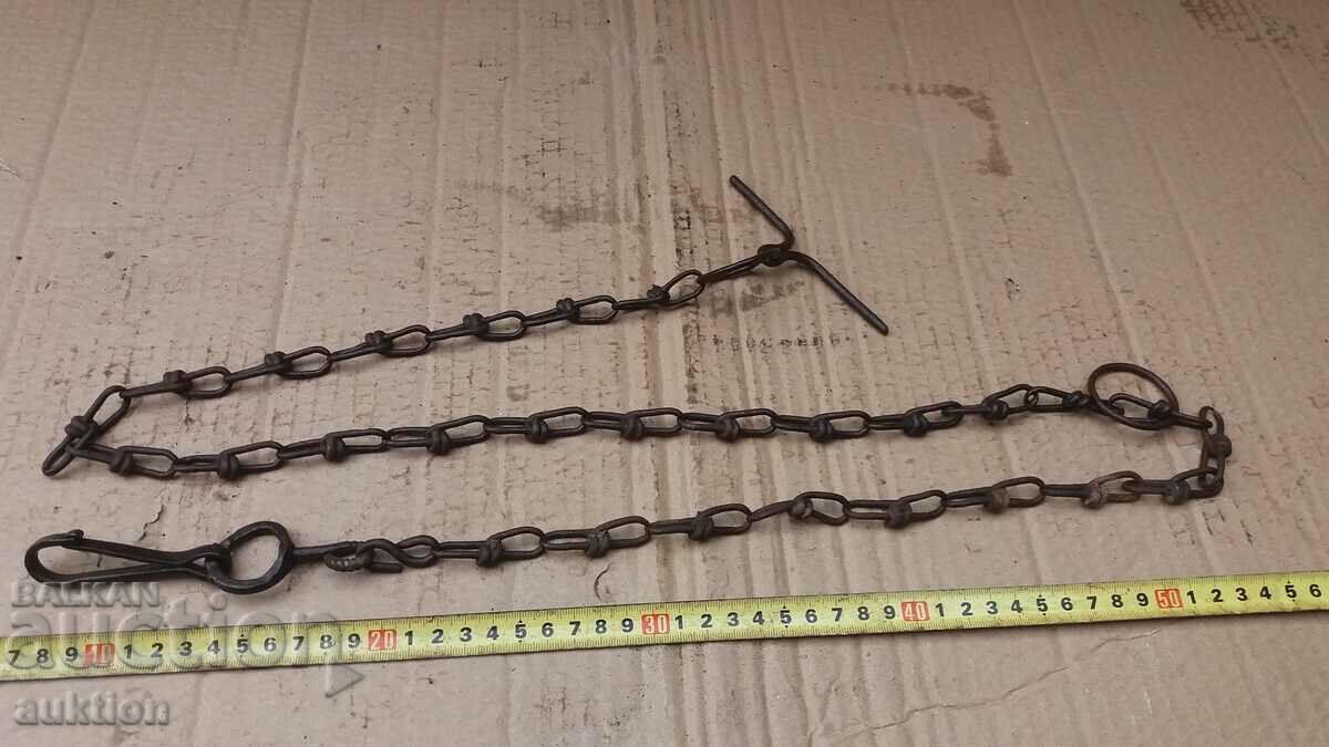 OLD FORGED CHAIN WITH FORGED CLASP - 7 OLD FORGED CHAIN WITH FORGED CLASP - 7