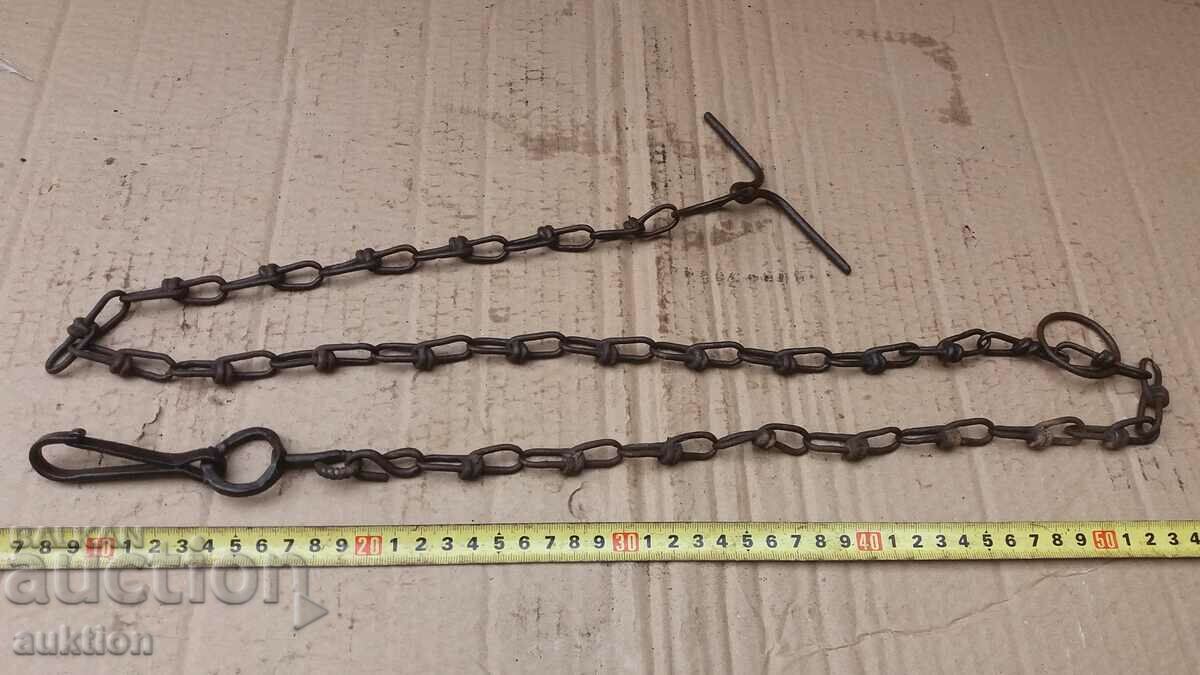 OLD FORGED CHAIN WITH FORGED CLASP
