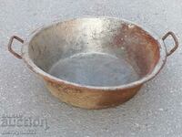 Old tinned trough iron basin 140 years old vessel