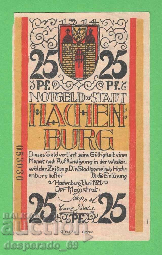 (¯`'•.¸NOTGELD (city Hachenburg) 1921 UNC- -25 pfennig¸.•'´¯) with price 2.50 BGN | € 1.28 (¯`'•.¸NOTGELD (city Hachenburg) 1921 UNC- -25 pfennig¸.•'´¯) with price 2.50 BGN | € 1.28