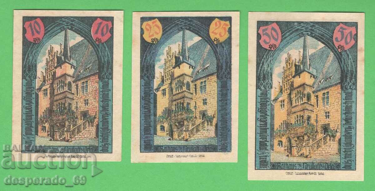 (¯`'•.¸NOTGELD (city Neustadt) 1921 UNC- -3 pcs. banknotes '´¯)