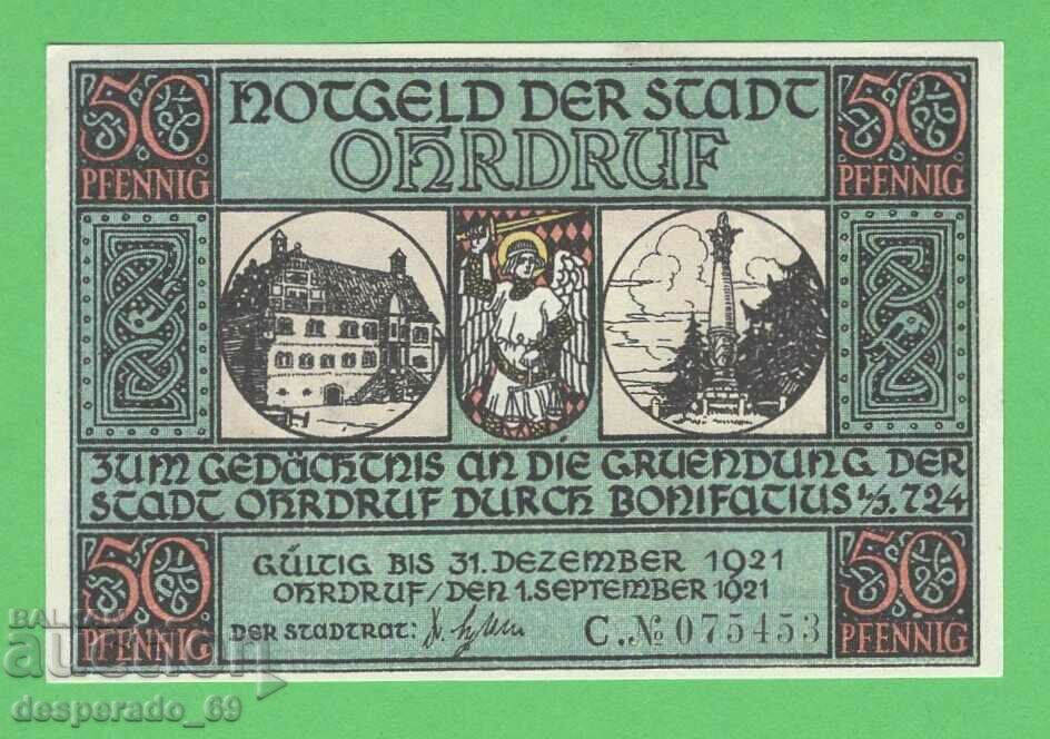 (¯`'•.¸NOTGELD (city Ohrdruf) 1921 UNC -50 pfennig¸.•'´¯) with price 3.50 BGN | € 1.79