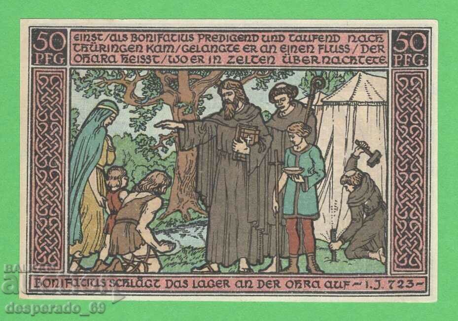 (¯`'•.¸NOTGELD (гр. Ohrdruf) 1921 UNC -50 пфенига¸.•'´¯)