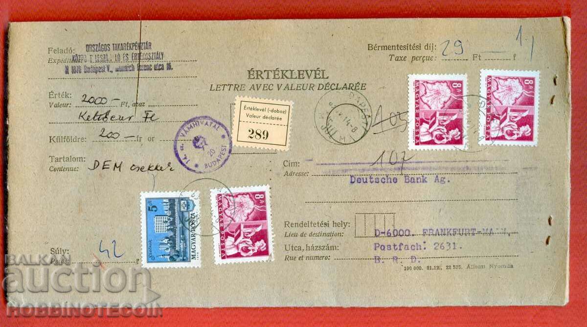 PLIC ASIGURAT UNGARIA către DEUTSCH BANK - 1983