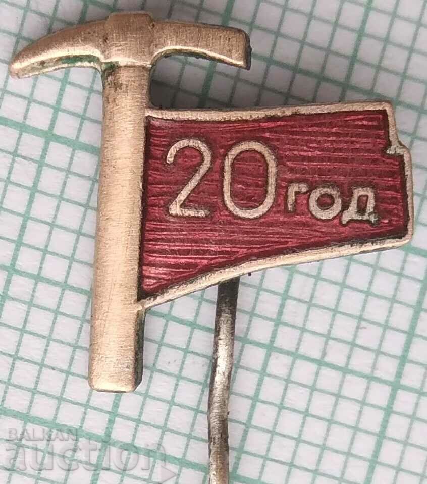 15333 Badge - 20 years Mining labor - enamel