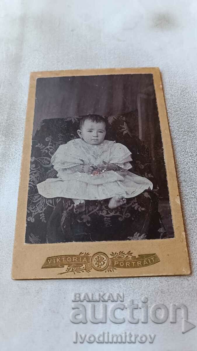 Снимка Габрово Малко момиченце 1906 Картон