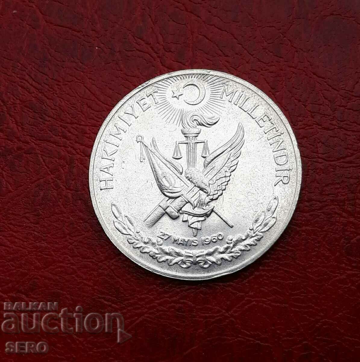 Турция-10 лири 1960-сребърна