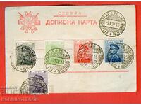 SERBIA SERBIA CARD with STAMPS FELDPOST DIVISION 1915