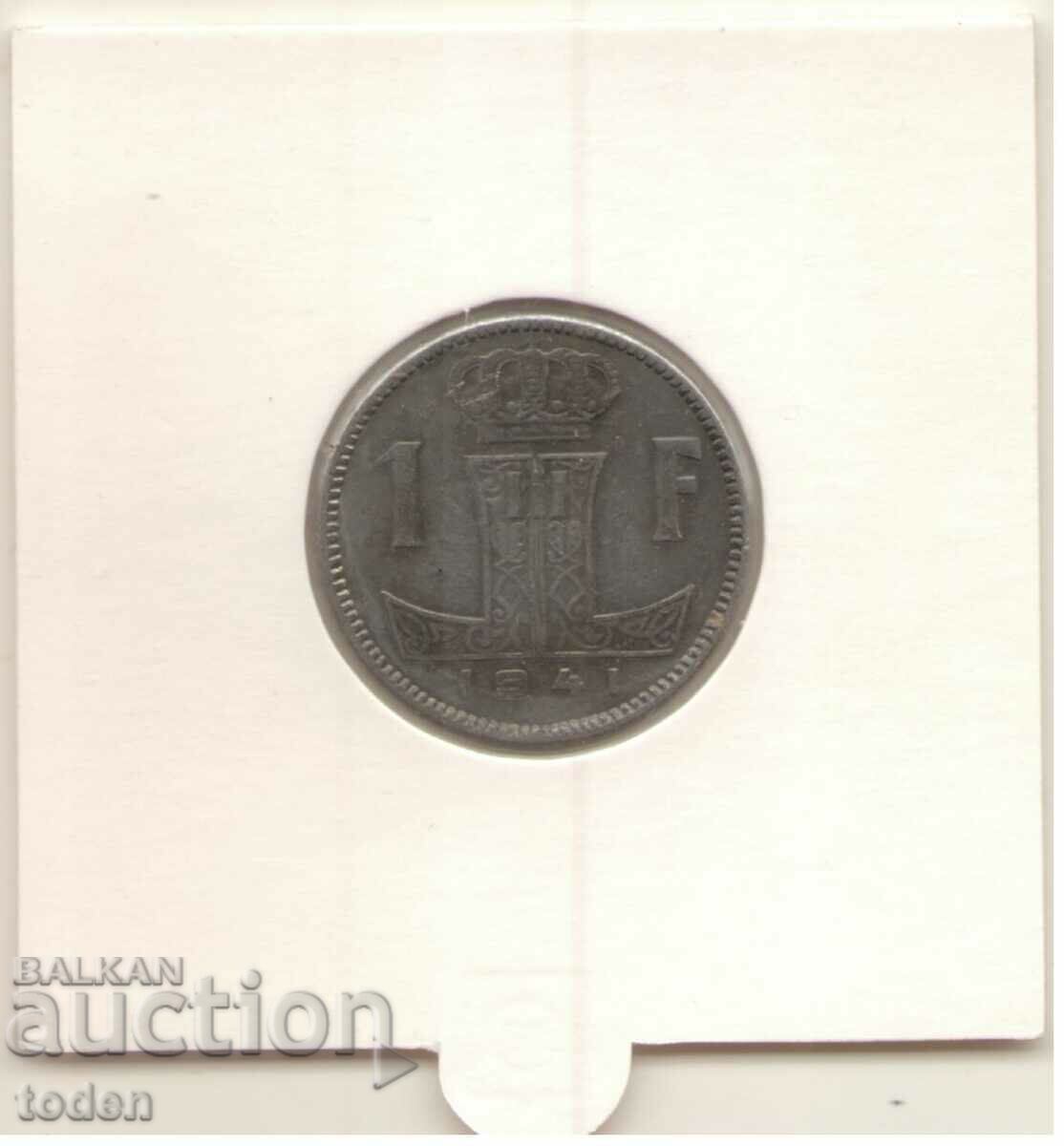 Auction Belgium-1 Franc-1941-KM# 127-Léopold III, BELGIQUE-BELGIE Auction Belgium-1 Franc-1941-KM# 127-Léopold III, BELGIQUE-BELGIE