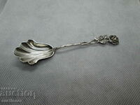 BEAUTIFUL ANTIQUE SILVER SPOON WITH ROSE