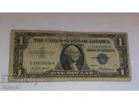 Banknote of 1 dollar /dollar/ 1957 blue stamp - USA