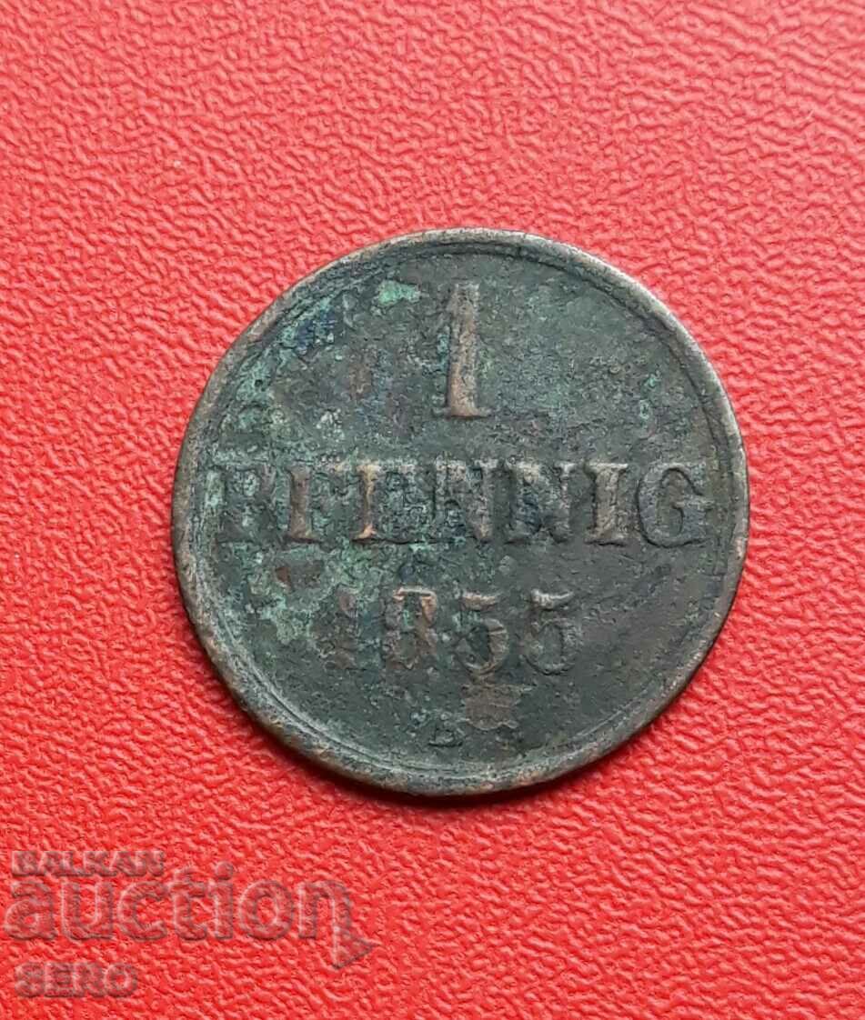 Germany-Hanover-1 pfennig 1855 In-Hanover