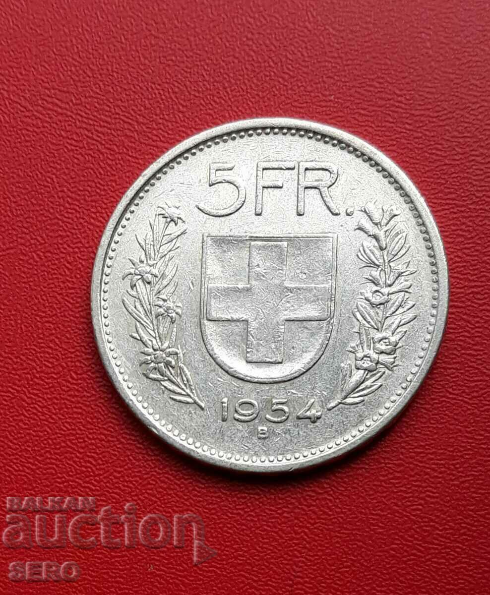 Switzerland-5 francs 1954-silver