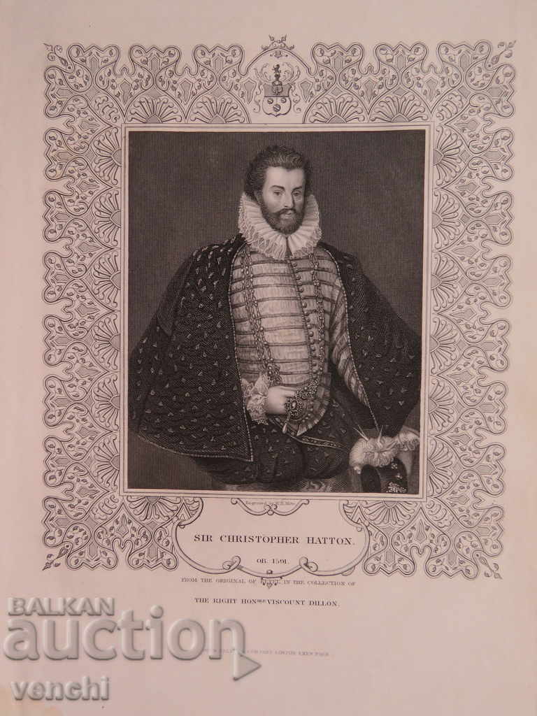 Licitație 1835 - GRAVURA - Christopher Hutton (1540 - 1591) - ORIGINAL