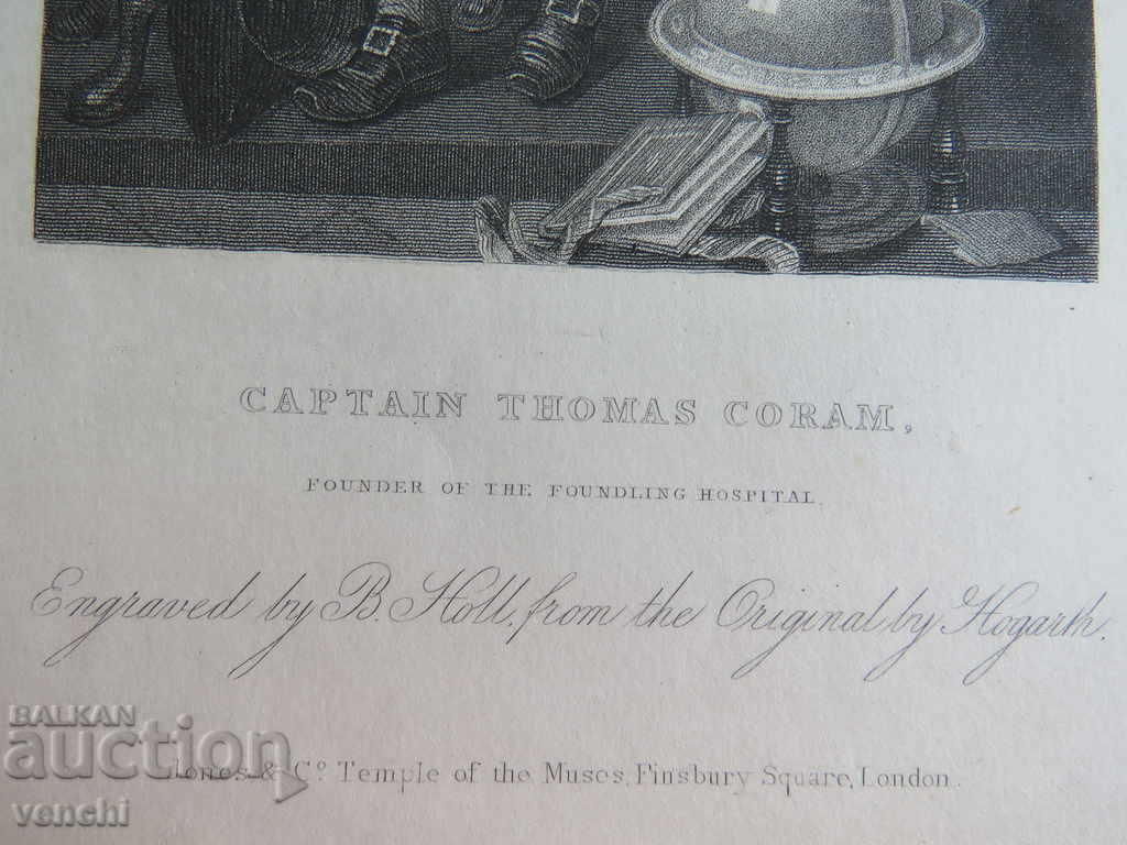 Delivery of 1870 - ENGRAVING - Captain Thomas Coram - ORIGINAL