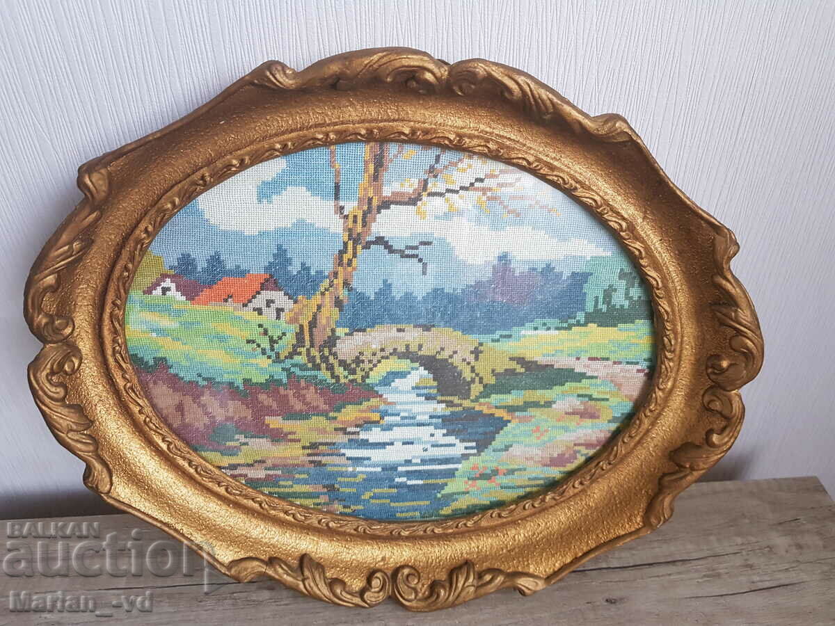 Tapestry "The Old Bridge" with a frame