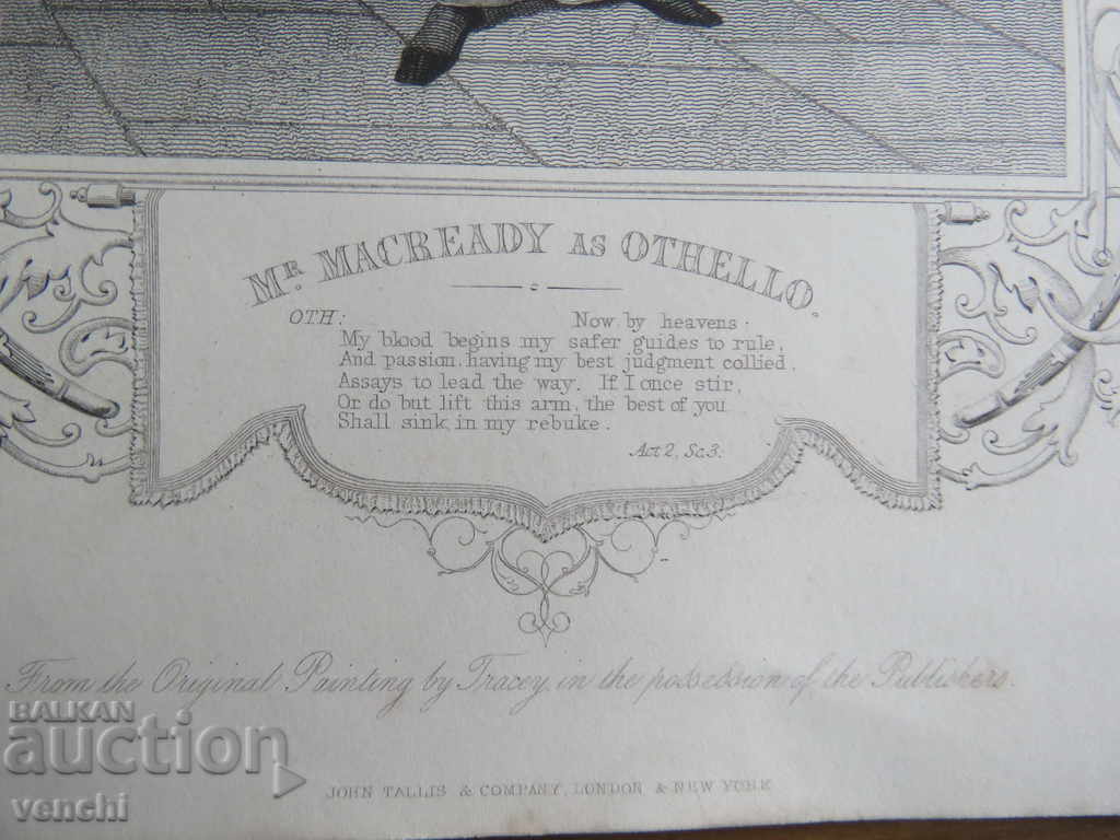 Auction  1860 - ENGRAVING - SHAKESPEARE - ORIGINAL