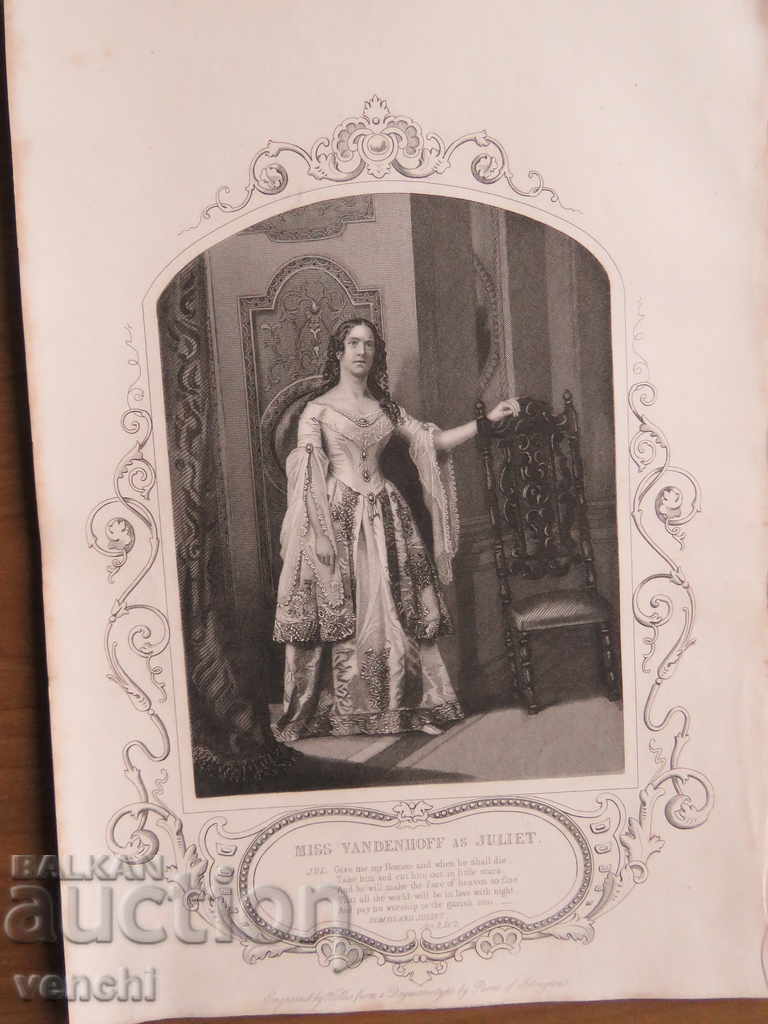 1860 - GRAVURĂ - SHAKESPEARE - ORIGINAL + cu preț € 17.99 | 35.19 BGN