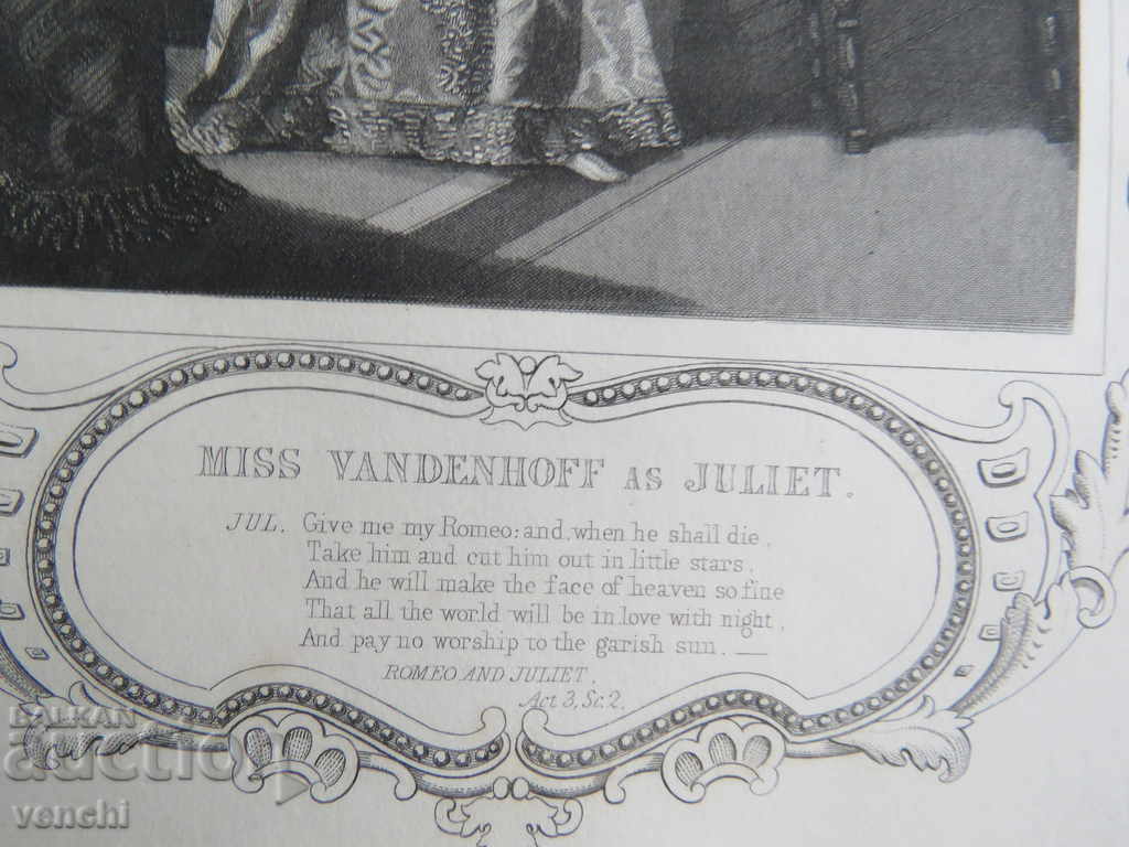 Licitație 1860 - GRAVURĂ - SHAKESPEARE - ORIGINAL +