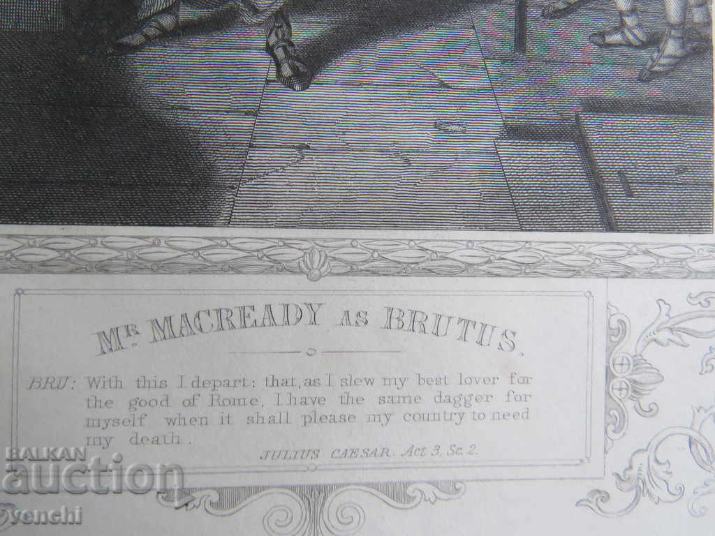 Livrarea 1860 - GRAVURĂ - SHAKESPEARE - ORIGINAL +