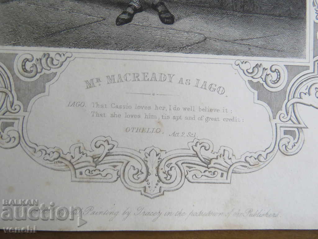 Licitație 1860 - GRAVURA - SHAKESPEARE - ORIGINAL