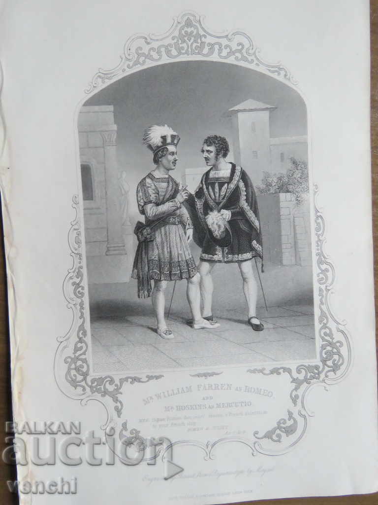 1860 - GRAVURA - SHAKESPEARE - ORIGINAL cu preț € 14.99 | 29.32 BGN
