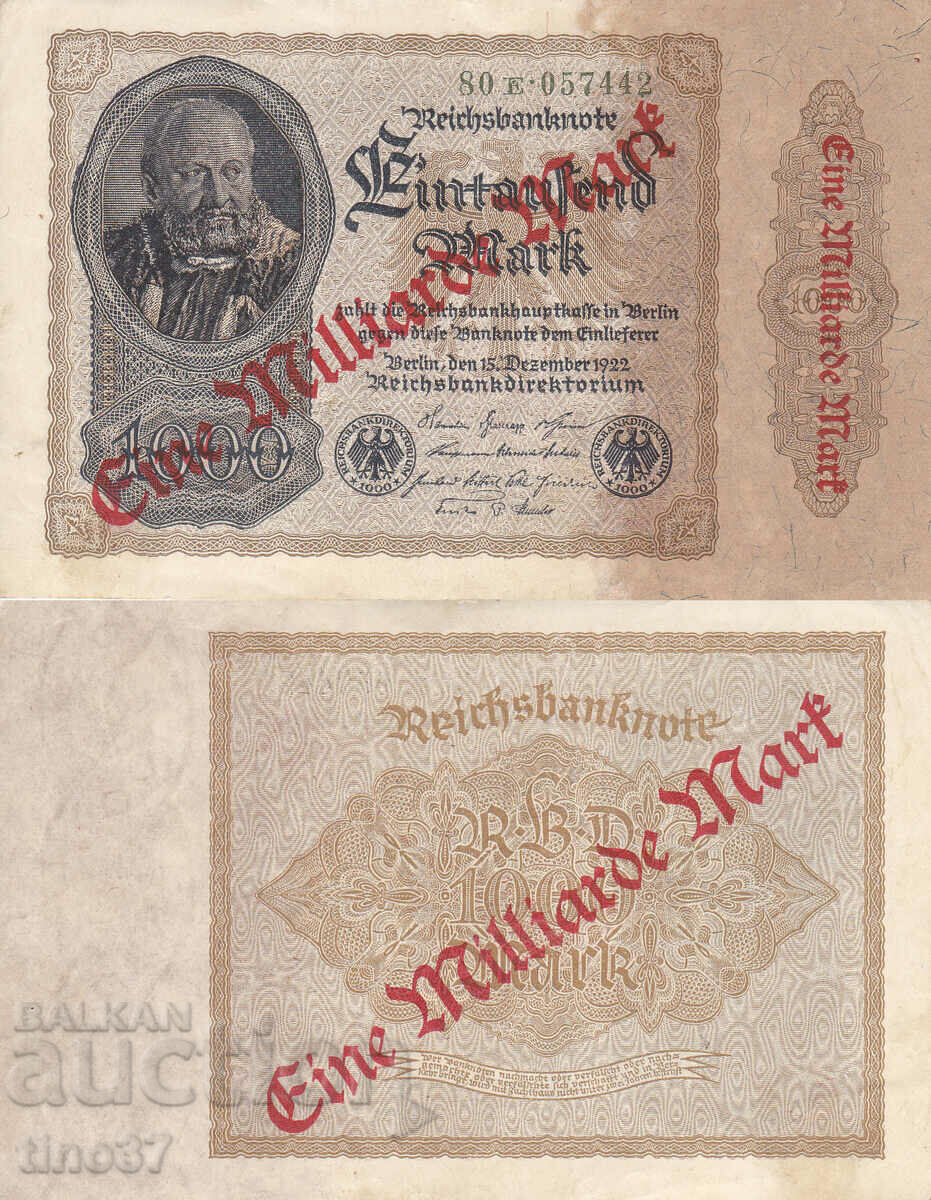 tino37- GERMANIA - 1000 /1000000000 MARCI - 1922- VF