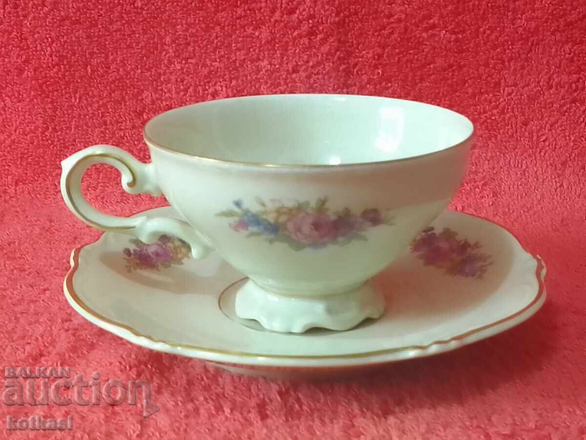 Auction Double old porcelain set cup plate Heinrich gilt Auction Double old porcelain set cup plate Heinrich gilt