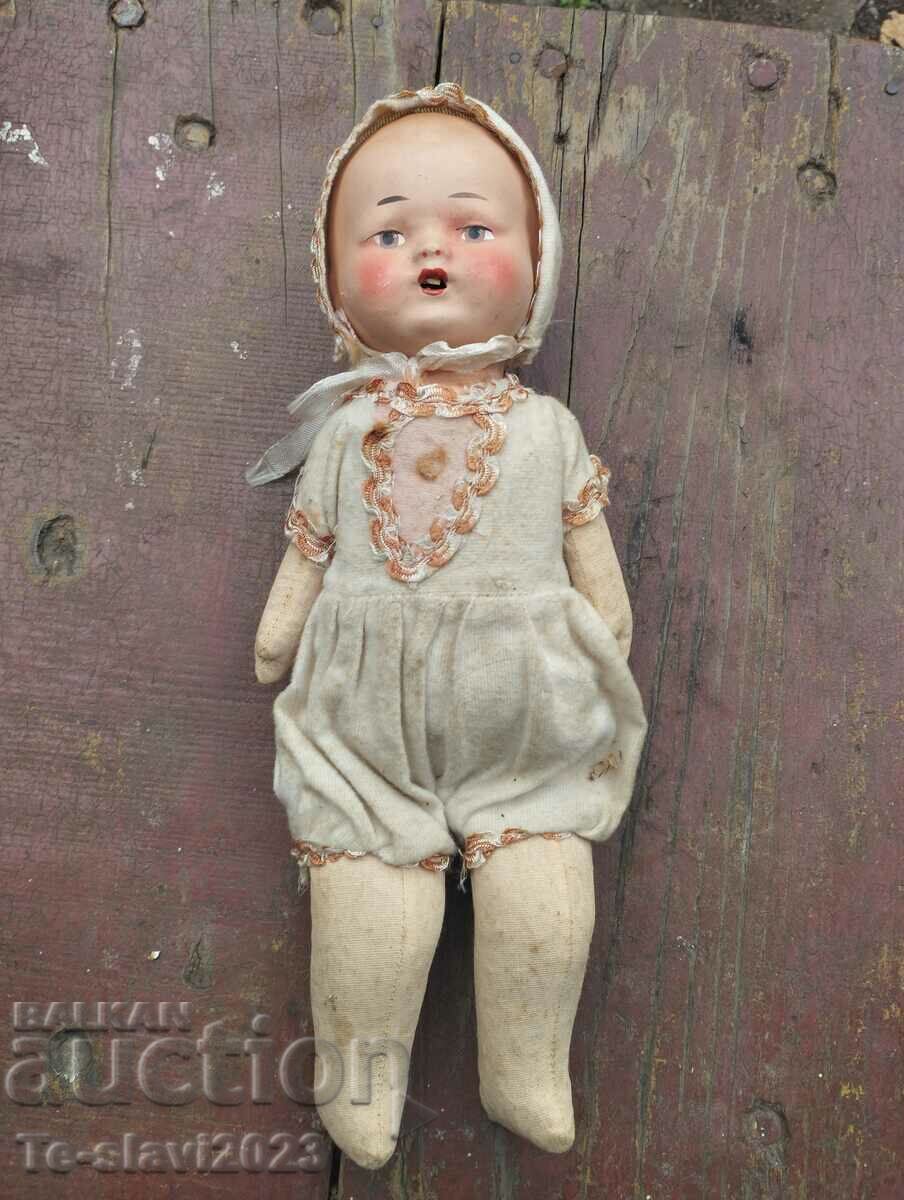 Παλιά γερμανική κούκλα παπιέ μασέ
