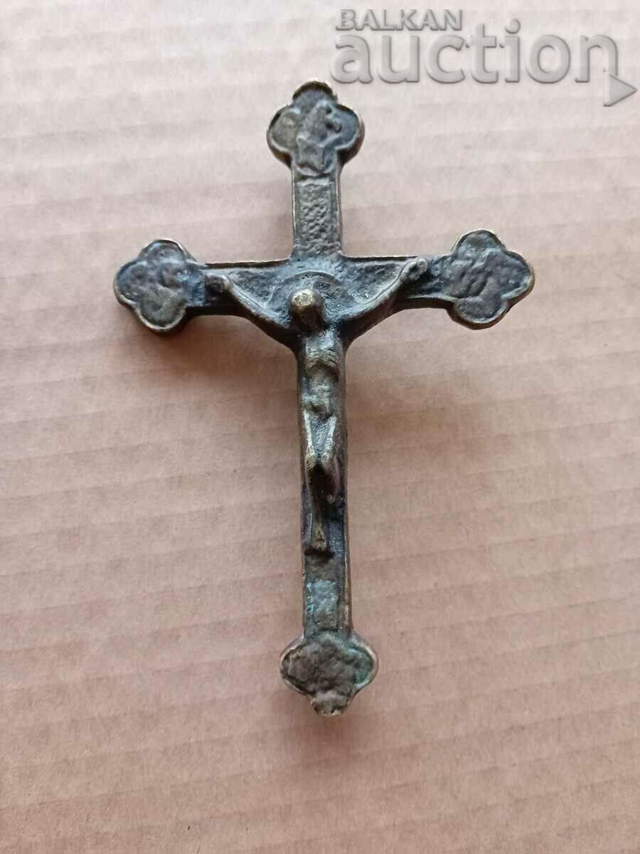 cruce de bronz antic crucifix ISUS
