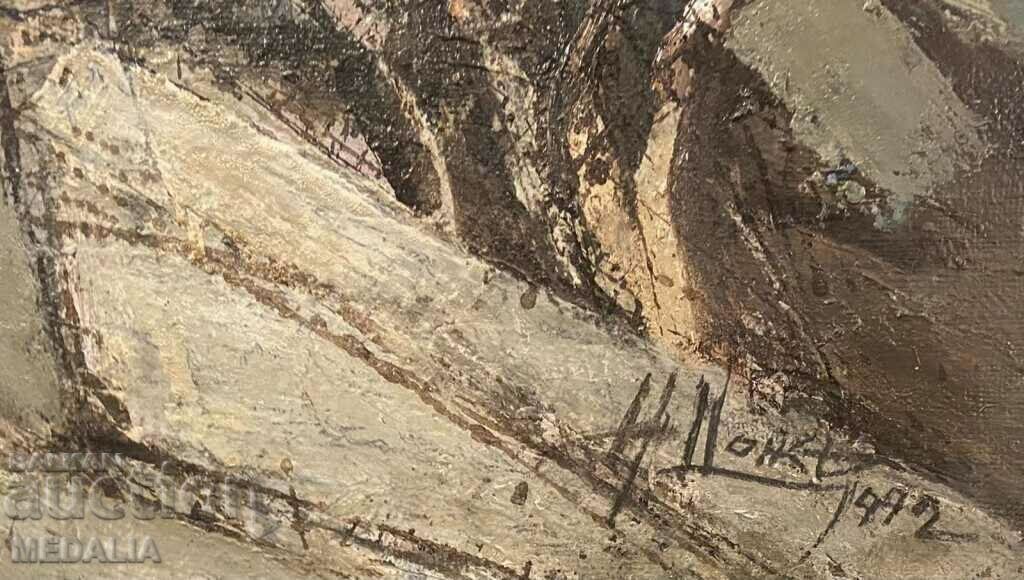 Никифор Цонев-“Созополски къщи”-маслени бои-подписана с цена € 1500.00 | 2933.75 лв. Никифор Цонев-“Созополски къщи”-маслени бои-подписана с цена € 1500.00 | 2933.75 лв.