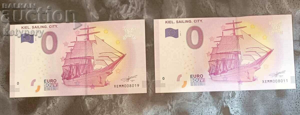 0 EURO SOUVENIR BANKNOTE 2017 - KIEL SAILING CITY