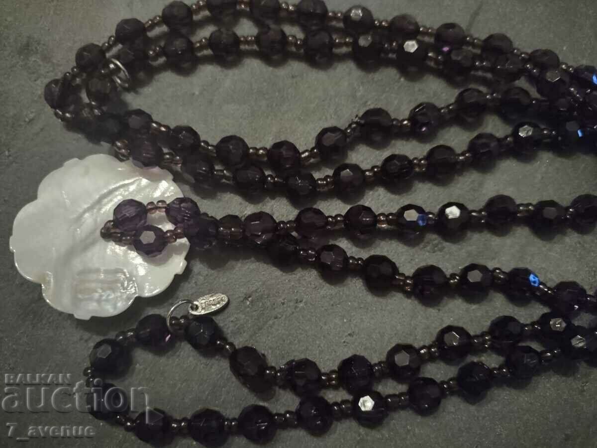 Long beautiful necklace with mother-of-pearl flower, Markov, 25,03.24 - 7 Long beautiful necklace with mother-of-pearl flower, Markov, 25,03.24 - 7