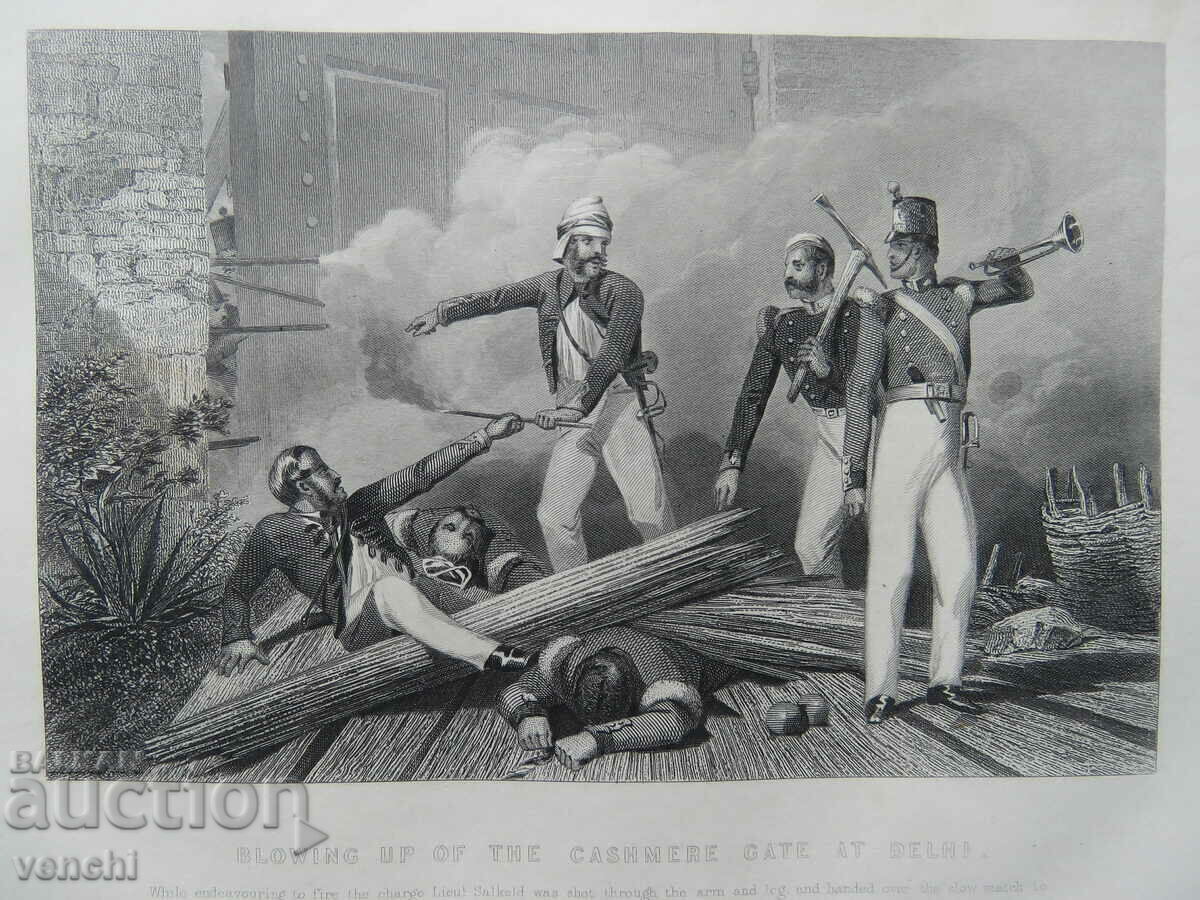1860 - GRAVURĂ VECHE - Revolta indiană din 1857-1859+ cu preț € 17.99 | 35.19 BGN 1860 - GRAVURĂ VECHE - Revolta indiană din 1857-1859+ cu preț € 17.99 | 35.19 BGN
