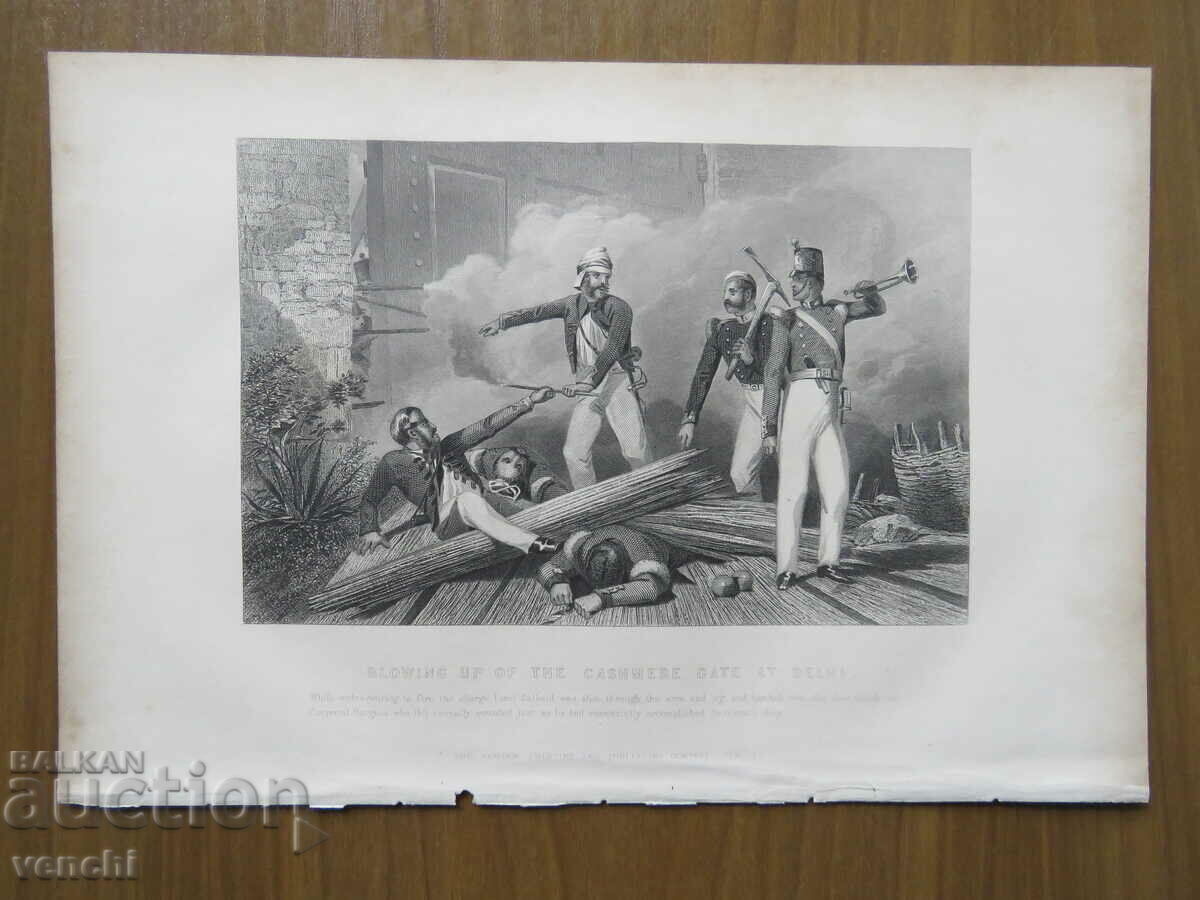 1860 - GRAVURĂ VECHE - Revolta indiană din 1857-1859+ 1860 - GRAVURĂ VECHE - Revolta indiană din 1857-1859+