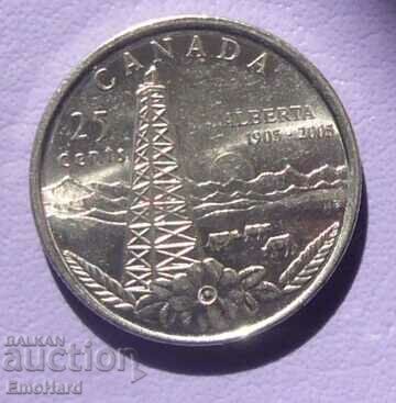 Канада 25 цента   - 2005 100 г. Албърта