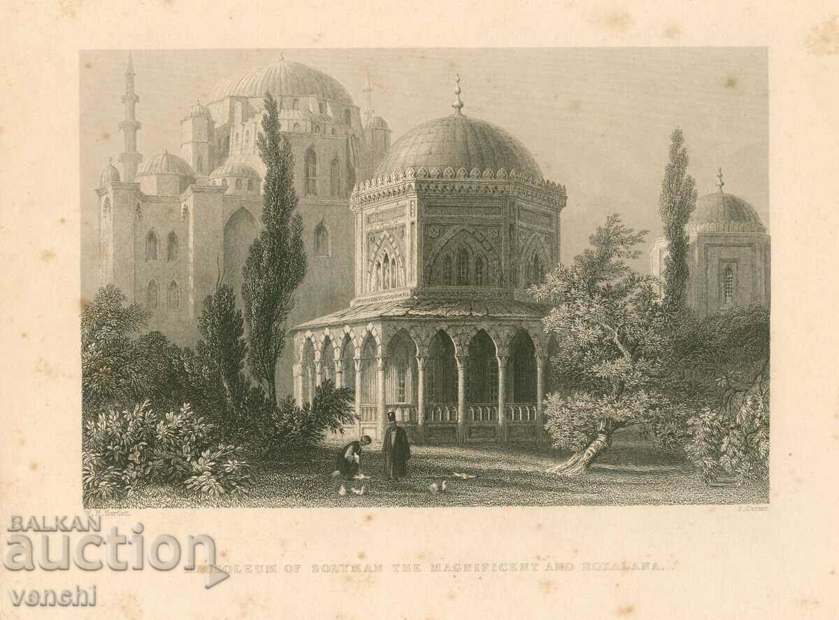 1838 - GRAVURĂ - MAZOLEUL ROKSOLANEI - ORIGINAL +