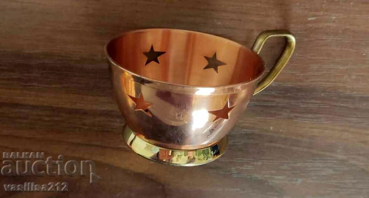 A copper cup