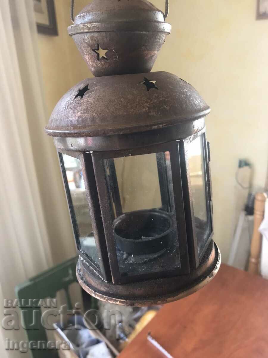 LANTERN DECORATIVE METAL GLASS LIGHT CANDLE with price 19.00 BGN | € 9.71 LANTERN DECORATIVE METAL GLASS LIGHT CANDLE with price 19.00 BGN | € 9.71
