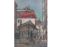 Ivan Getsov-"City landscape"-pastel-signed