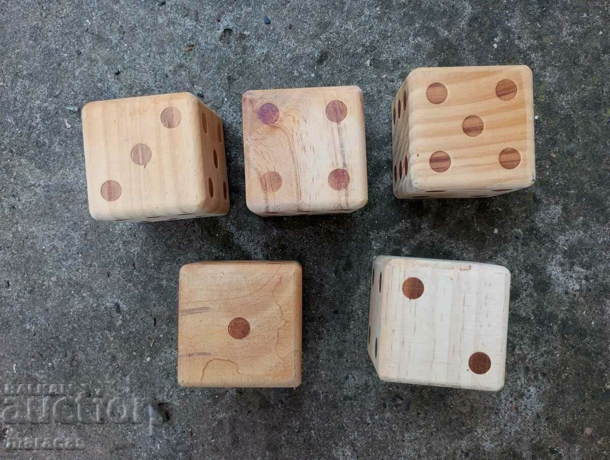 Lot of wooden large dice with price 15.00 BGN | € 7.67 Lot of wooden large dice with price 15.00 BGN | € 7.67
