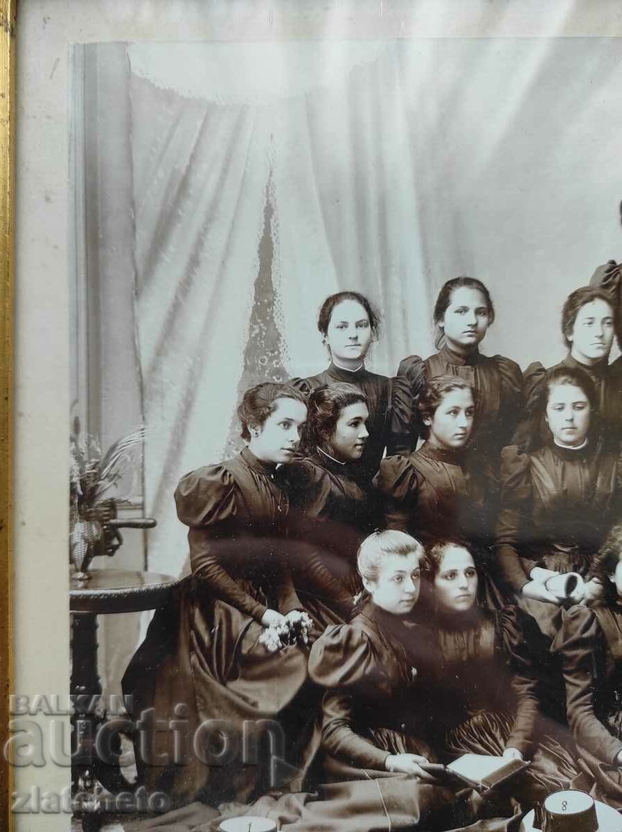 Old photo cardboard Kingdom of Bulgaria - Girls' school - 5 Old photo cardboard Kingdom of Bulgaria - Girls' school - 5