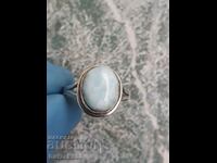 Silver ring with Larimar