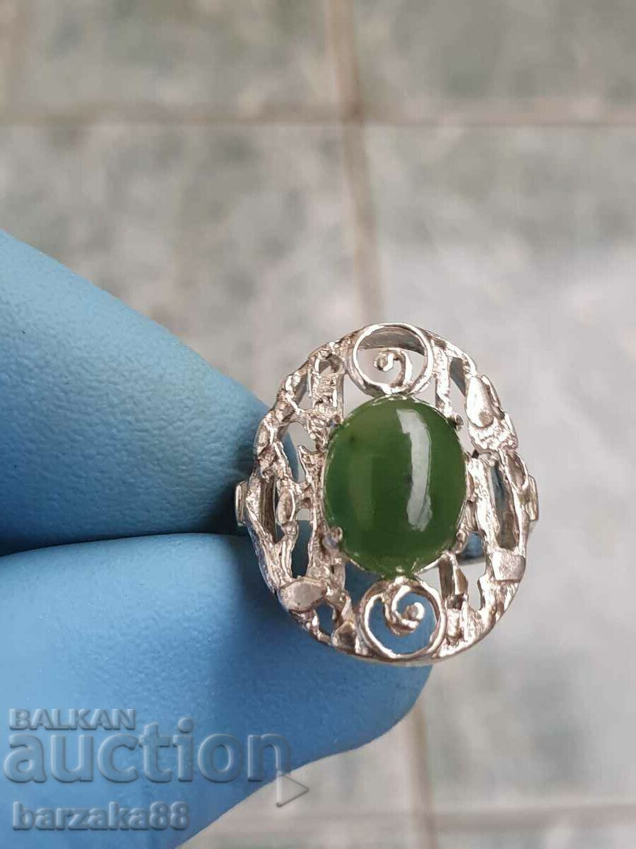 Silver ring with Jade
