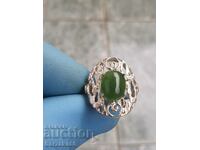 Silver ring with Jade