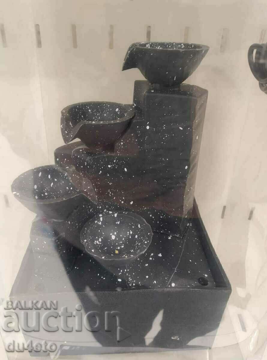 Настолен LED вътрешен фонтан със стъпала и камъни 11x9x17 см - 5