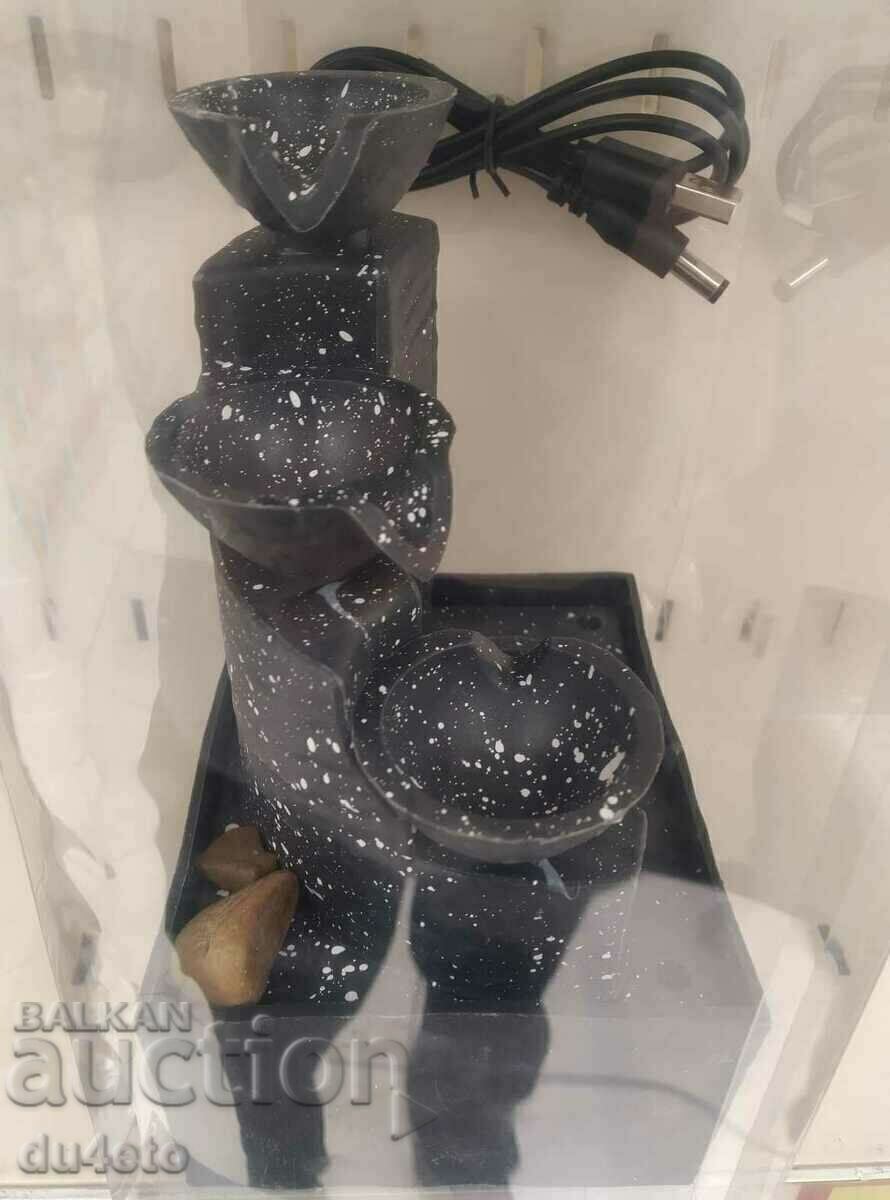 Настолен LED вътрешен фонтан със стъпала и камъни 11x9x17 см - 6