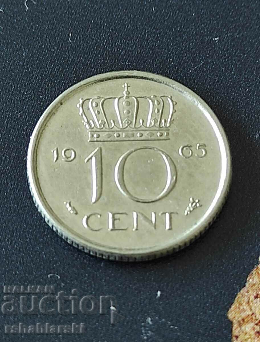 Netherlands 10 cents, 1965