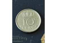 Netherlands 10 cents, 1965